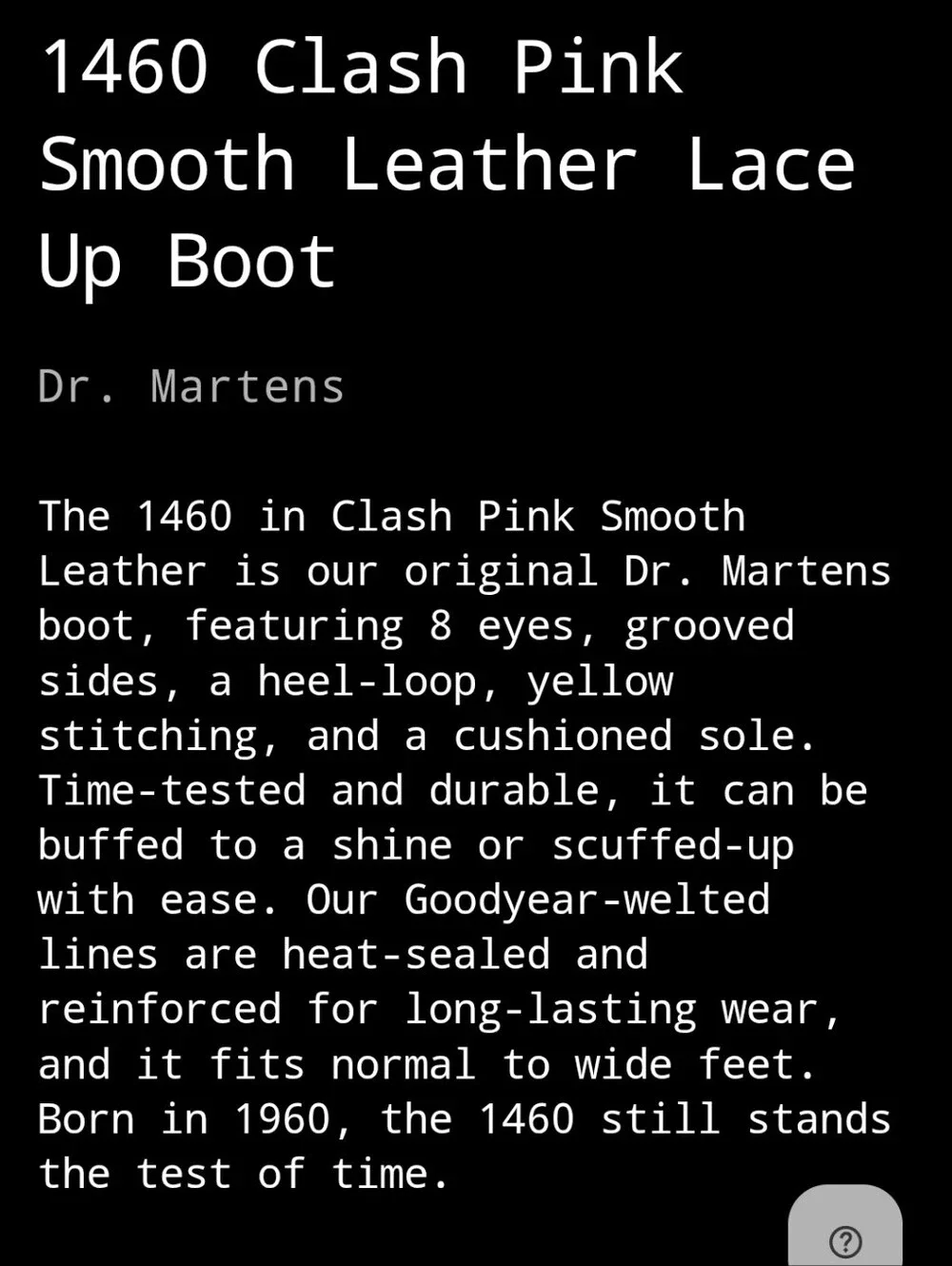 NwoT 11 Mens Dr. Martens Hot Pink Punk Lace-Up Combat Boot 1460 Eyelet Leather
